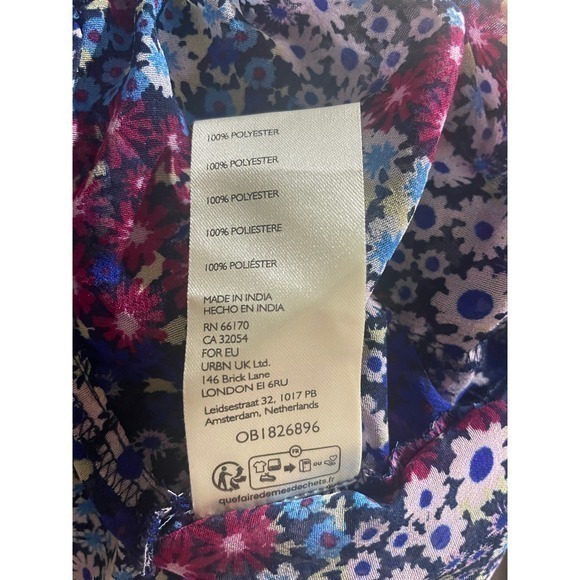 Free People Merrie's Garden Top Dark Teal Combo Small NWOT - Picture 9 of 10